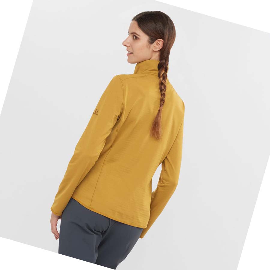 Salomon ESSENTIAL LIGHTWARM Kadın Kapüşonlu Sweatshirt Sarı | TR 2524MQZ